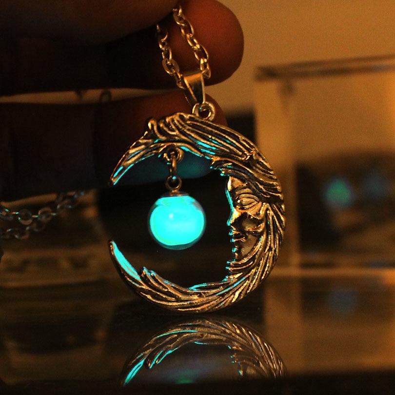Enchanted Moon Glow In The Dark Necklace - Floral Fawna