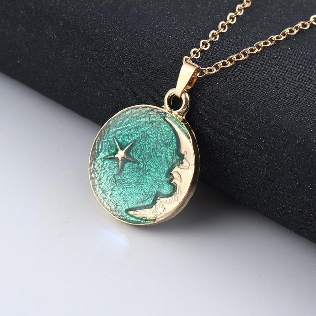 Enchanting Crescent Moon Necklace - Floral Fawna