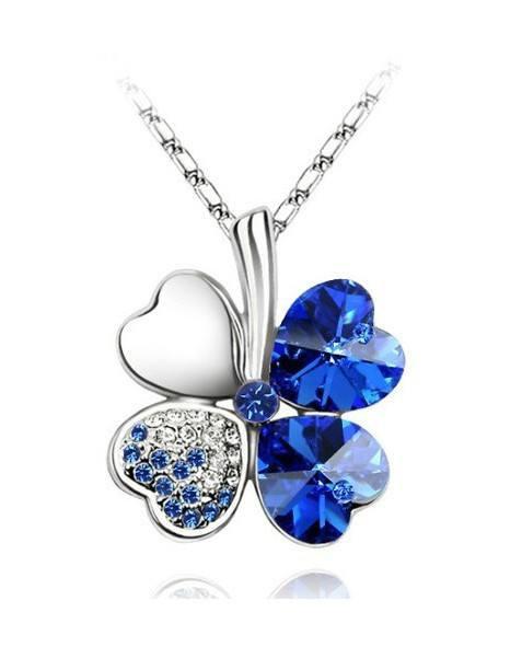 Four Leaves Clover Heart Necklace - Floral Fawna