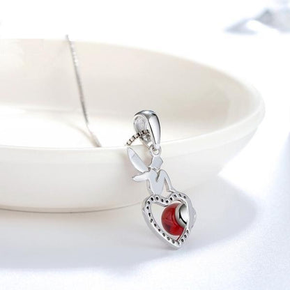 Garnet Love Fairy Silver Necklace - Floral Fawna