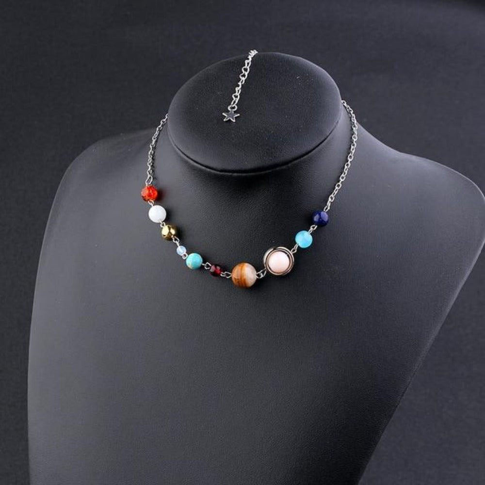 Gemstone Solar System Necklace - Floral Fawna