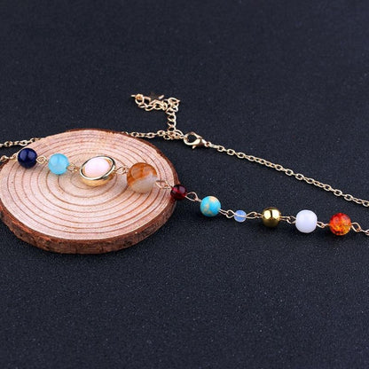 Gemstone Solar System Necklace - Floral Fawna