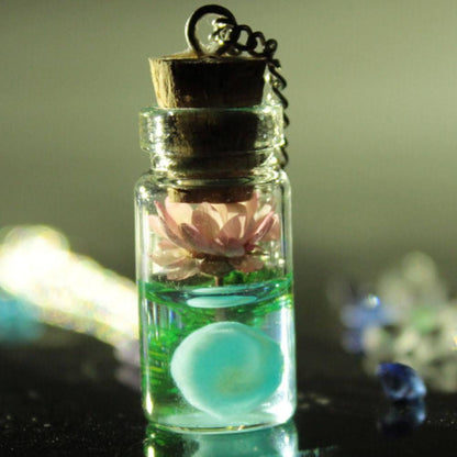 Glow In The Dark Lotus Wish Necklace - Floral Fawna