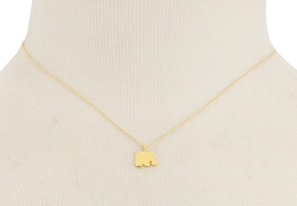 Gold Elephant Pendant Necklace with Charm Card - Floral Fawna