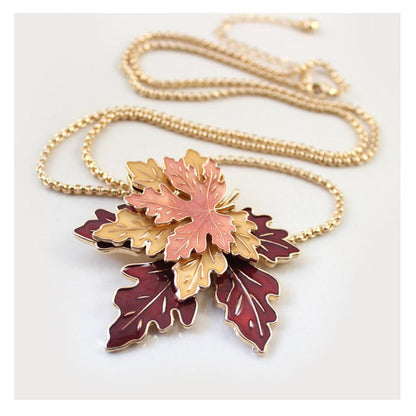 Golden Maple Leaf Necklace - Floral Fawna