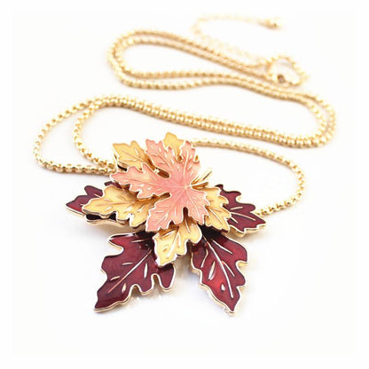 Golden Maple Leaf Necklace - Floral Fawna