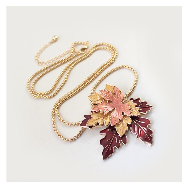 Golden Maple Leaf Necklace - Floral Fawna