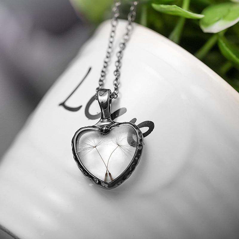 Heart Dandelion Seeds Necklace - Floral Fawna