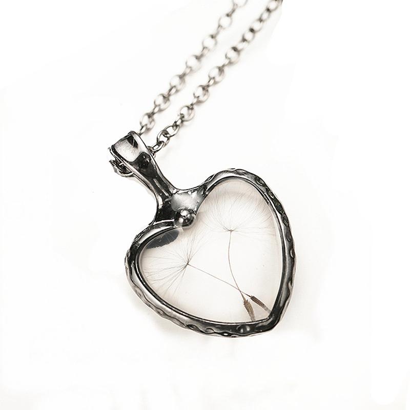 Heart Dandelion Seeds Necklace - Floral Fawna