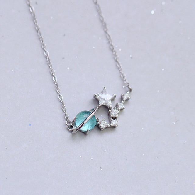 Magical Blue Universe Necklace - Floral Fawna