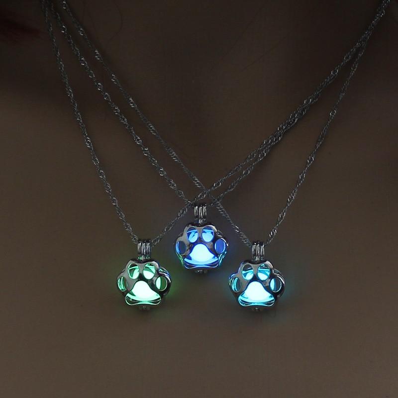 Magical Glow In The Dark Dog Paw Necklace - Floral Fawna