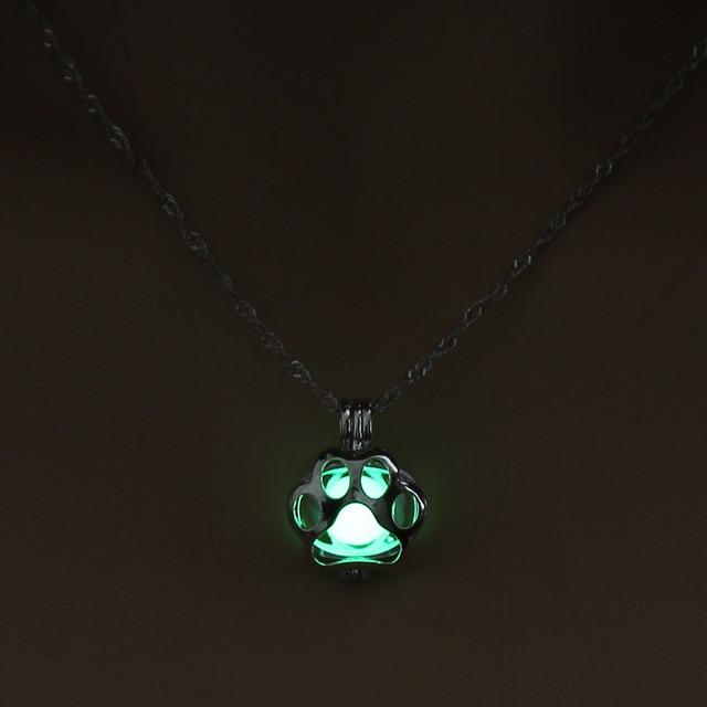 Magical Glow In The Dark Dog Paw Necklace - Floral Fawna