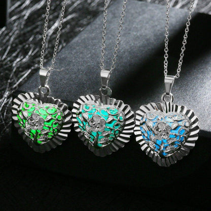 Magical Glow In The Dark Heart Flower Necklace - Floral Fawna