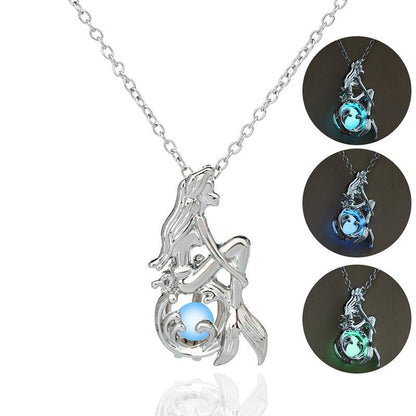 Magical Glow In The Dark Mermaid Necklace - Floral Fawna