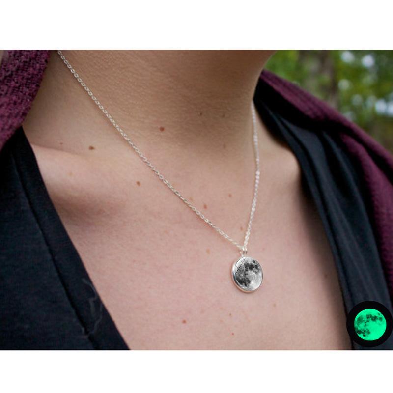 Magical Glow In The Dark Moon Necklace - Floral Fawna