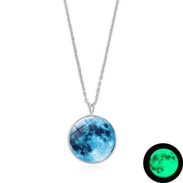 Magical Glow In The Dark Moon Necklace - Floral Fawna