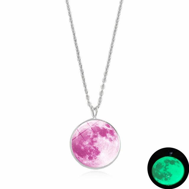 Magical Glow In The Dark Moon Necklace - Floral Fawna