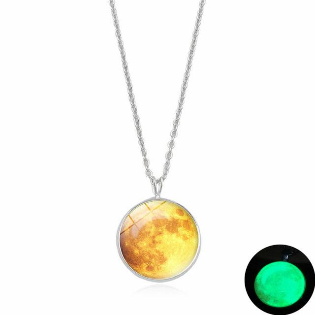 Magical Glow In The Dark Moon Necklace - Floral Fawna