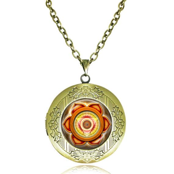 Mandala Glass Dome Choker Locket Necklace - Floral Fawna