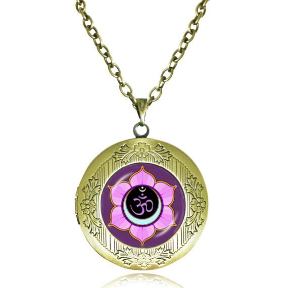 Mandala Glass Dome Choker Locket Necklace - Floral Fawna