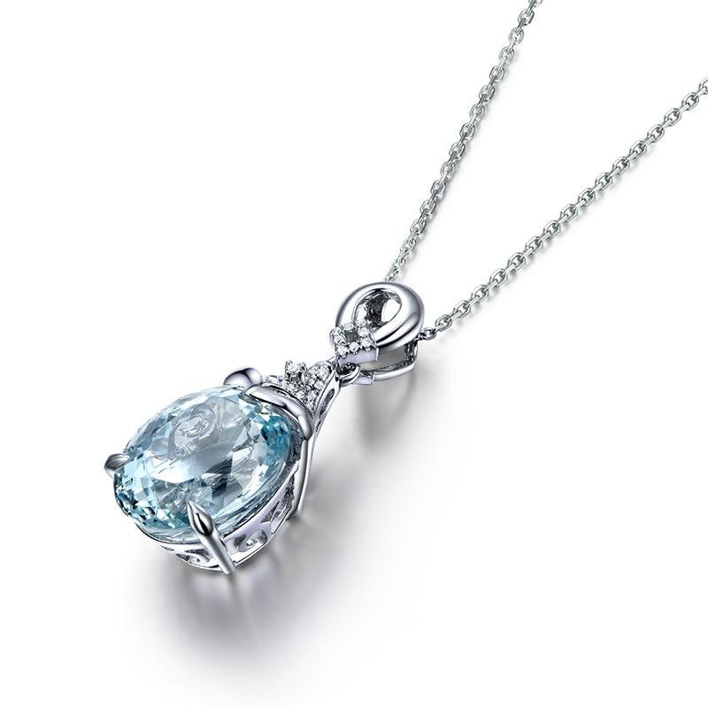 Mermaid Aquamarine Silver Necklace - Floral Fawna