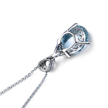 Mermaid Aquamarine Silver Necklace - Floral Fawna