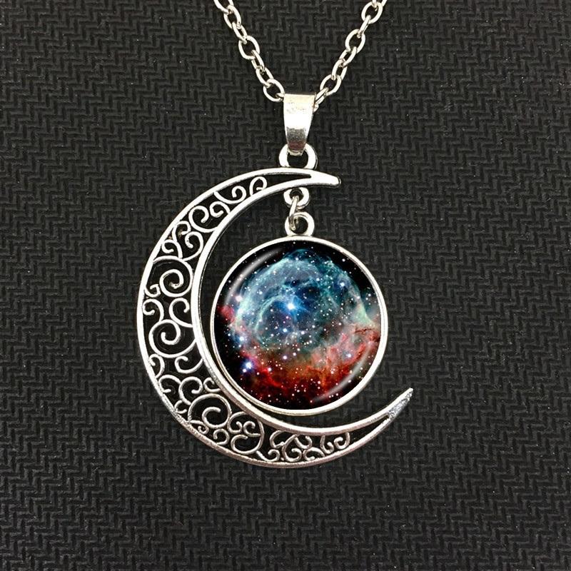 Moon Galaxy Charm Necklace - Floral Fawna