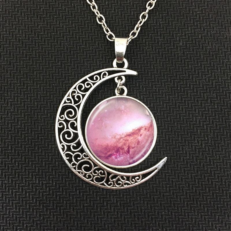 Moon Galaxy Charm Necklace - Floral Fawna