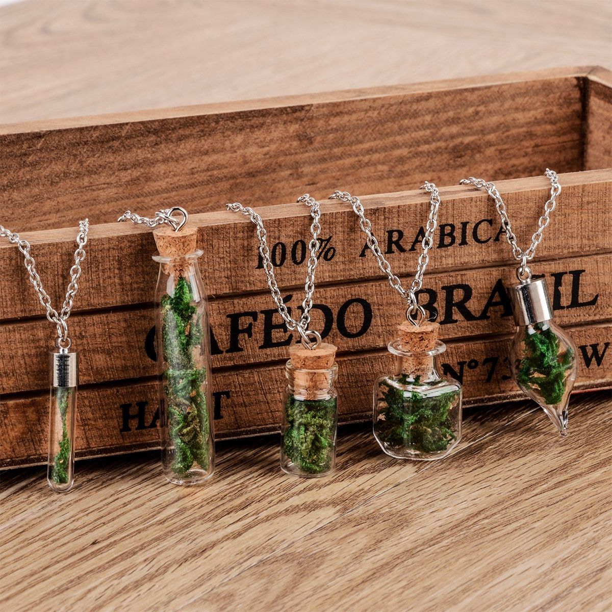 Moss Botanical Wish Necklace - Floral Fawna