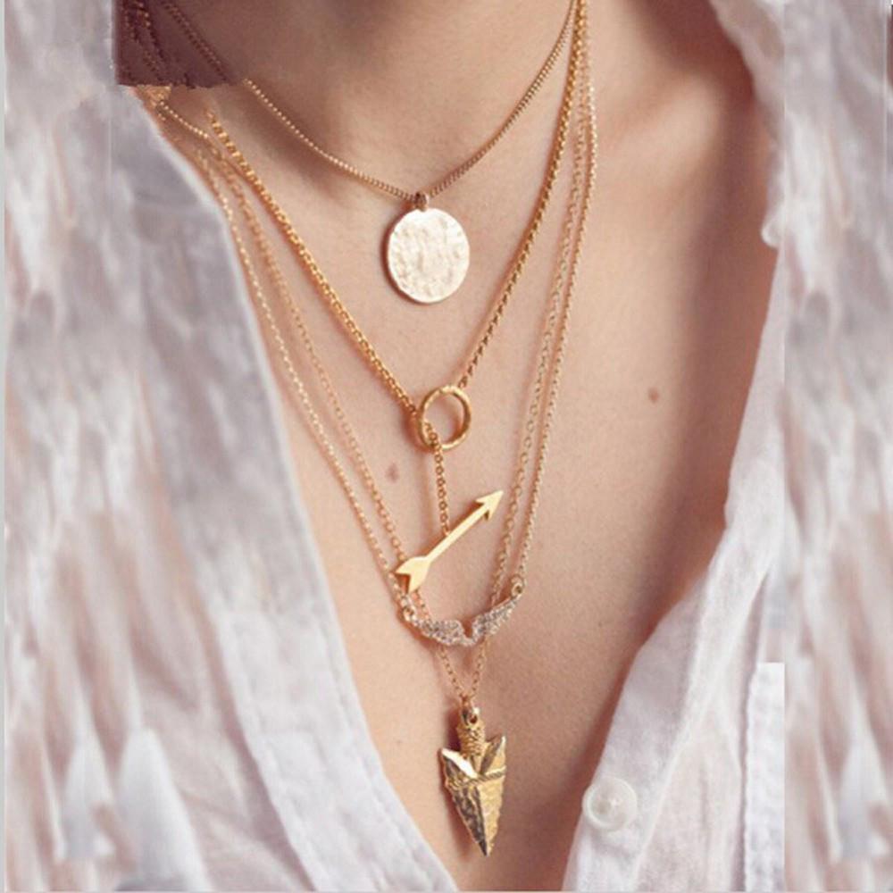 Multilayer Arrow Summer Necklace - Floral Fawna