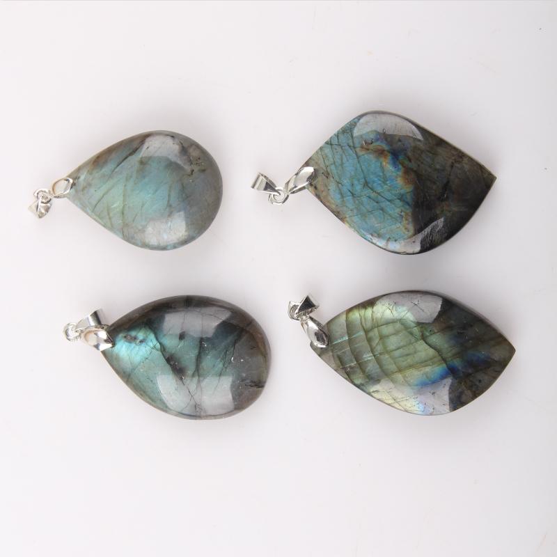 Natural Labradorite Stainless Steel Necklace - Floral Fawna