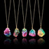 Natural Shape Rainbow Stone Necklace - Floral Fawna