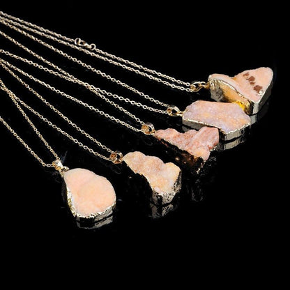 Natural Shape Stone Necklace - Floral Fawna