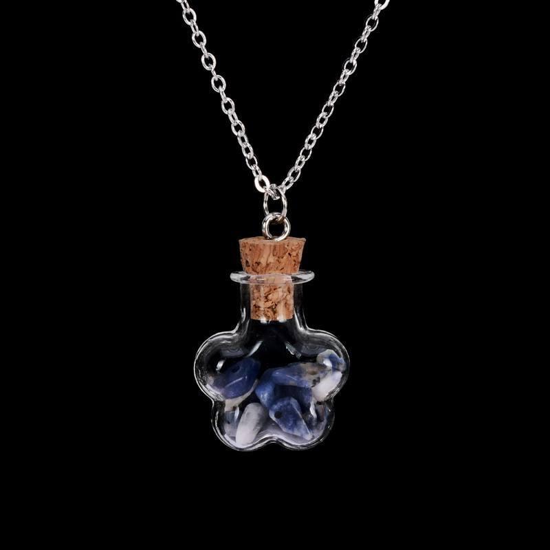 Natural Stone Wish Necklace - Floral Fawna