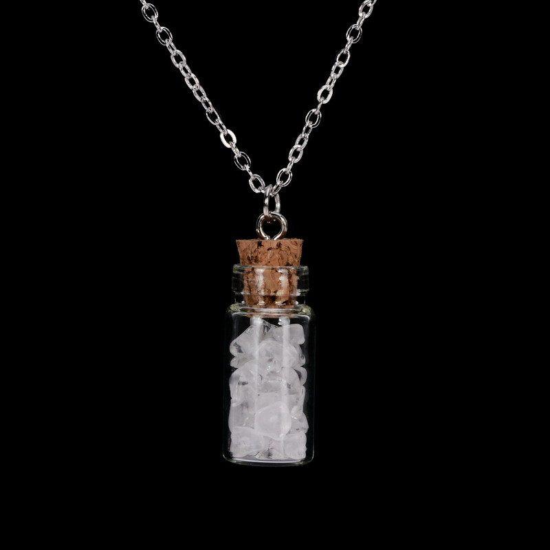 Natural Stone Wish Necklace - Floral Fawna