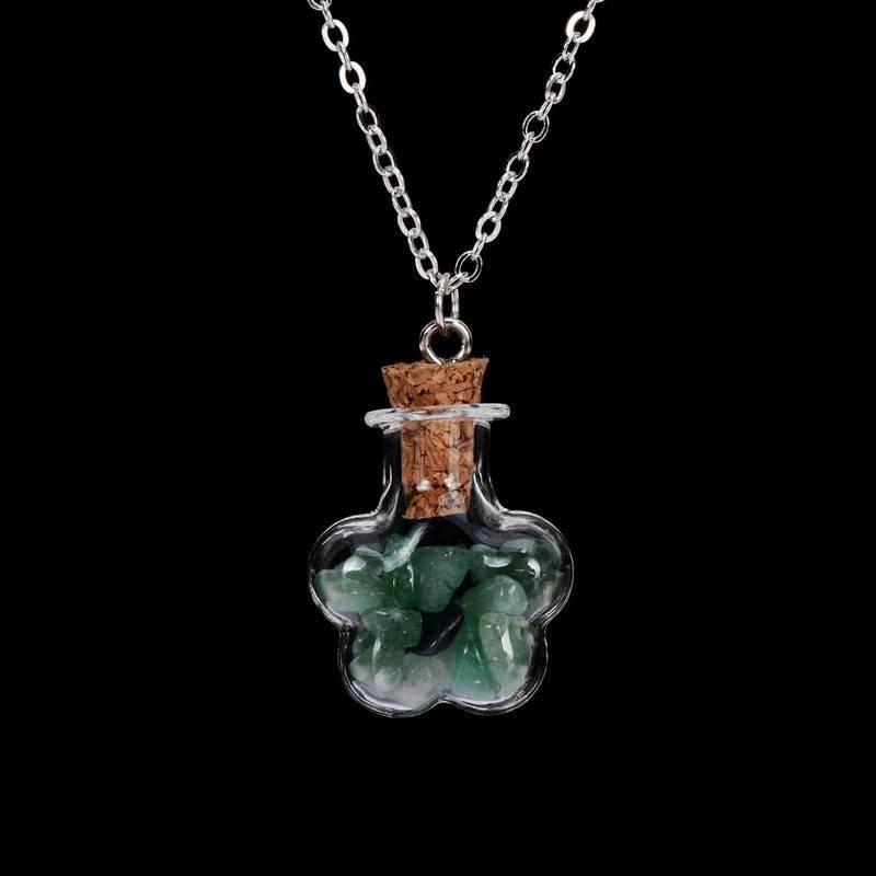 Natural Stone Wish Necklace - Floral Fawna