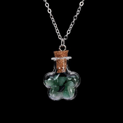 Natural Stone Wish Necklace - Floral Fawna