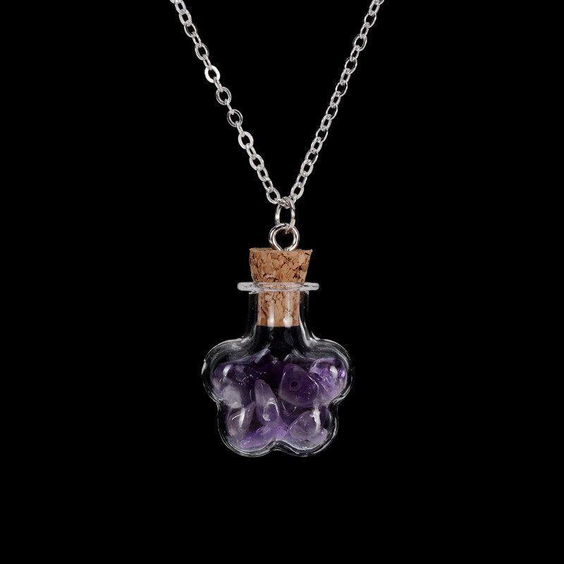 Natural Stone Wish Necklace - Floral Fawna