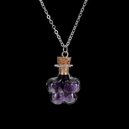 Natural Stone Wish Necklace - Floral Fawna