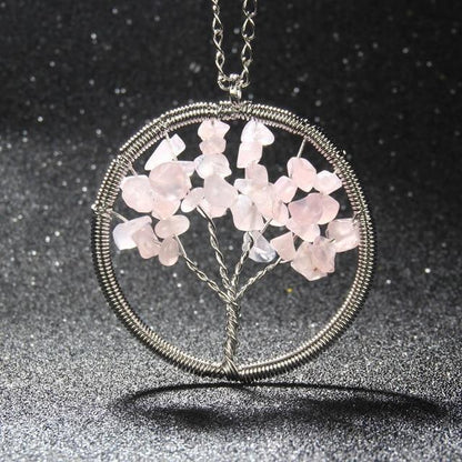 Natural Stones Tree Of Life Necklace - Floral Fawna