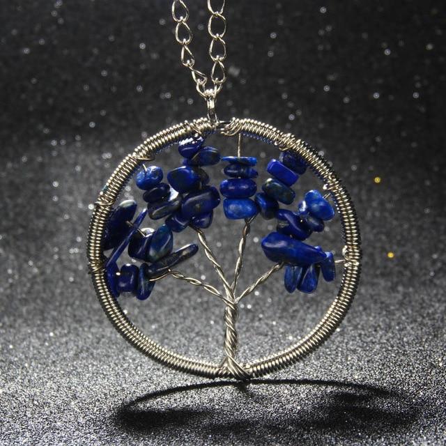 Natural Stones Tree Of Life Necklace - Floral Fawna