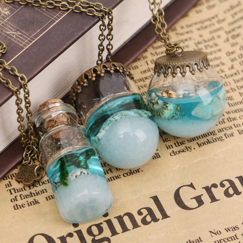 Ocean Drift Bottle Lucky Necklace - Floral Fawna