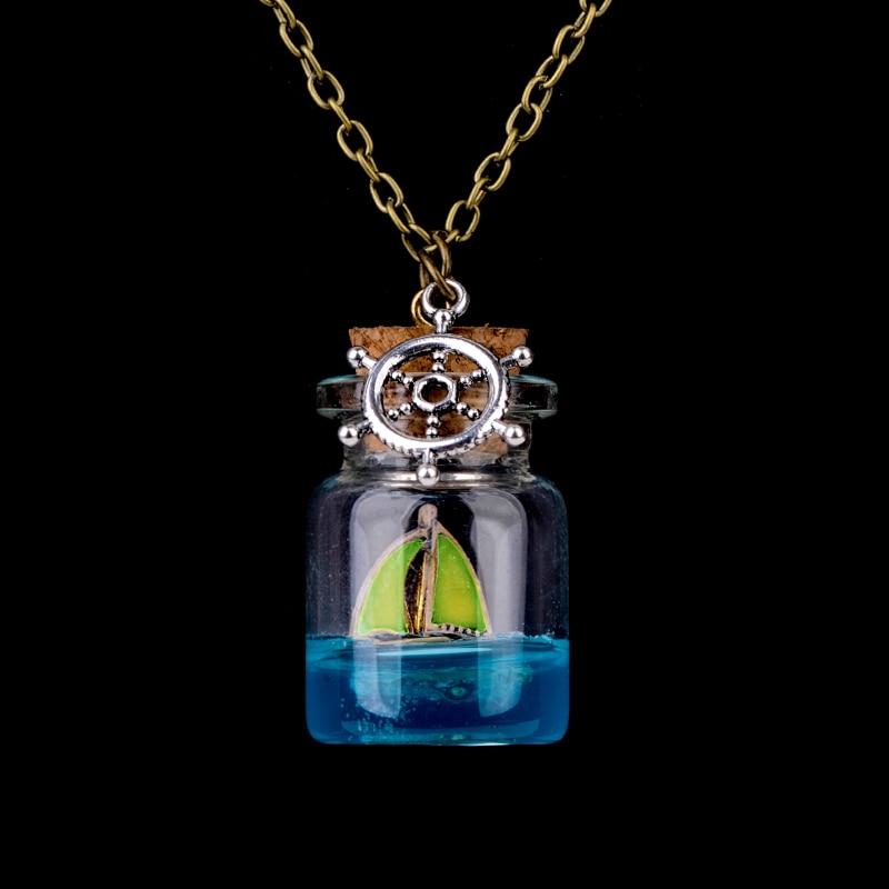 Ocean Drift Bottle Lucky Necklace - Floral Fawna