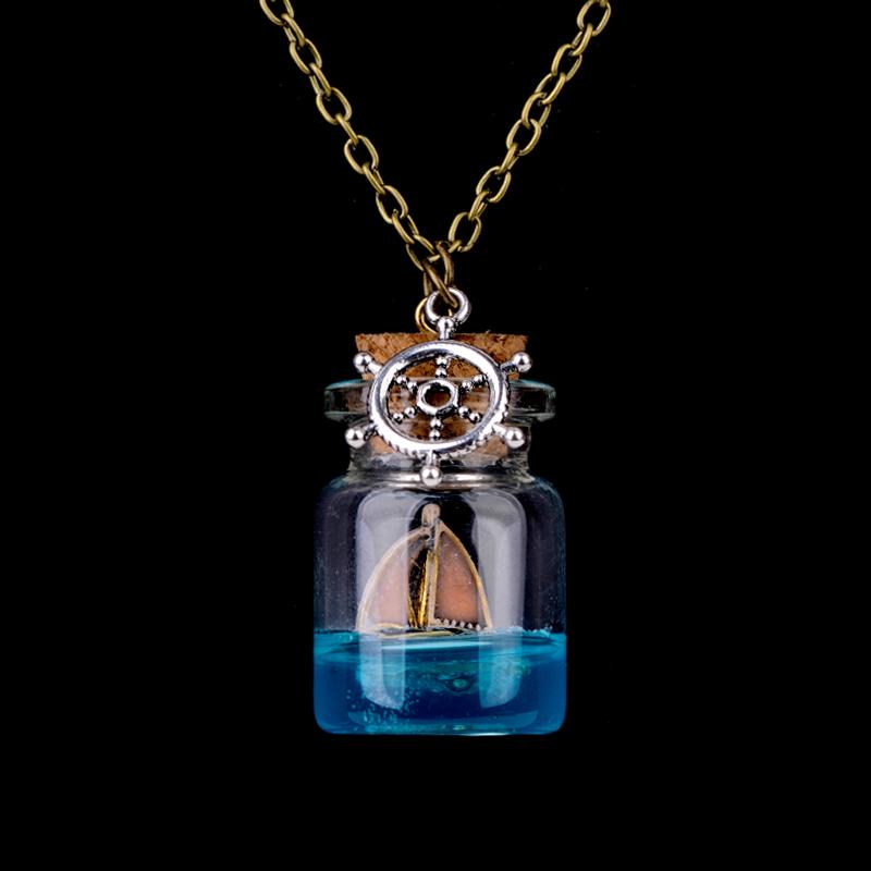 Ocean Drift Bottle Lucky Necklace - Floral Fawna