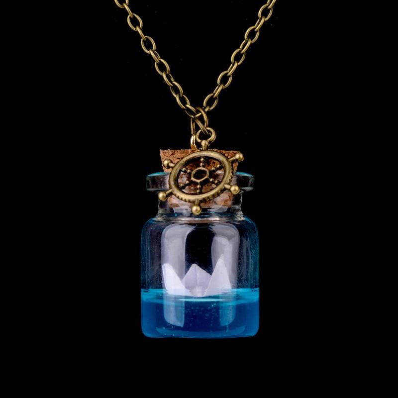 Ocean Drift Bottle Lucky Necklace - Floral Fawna