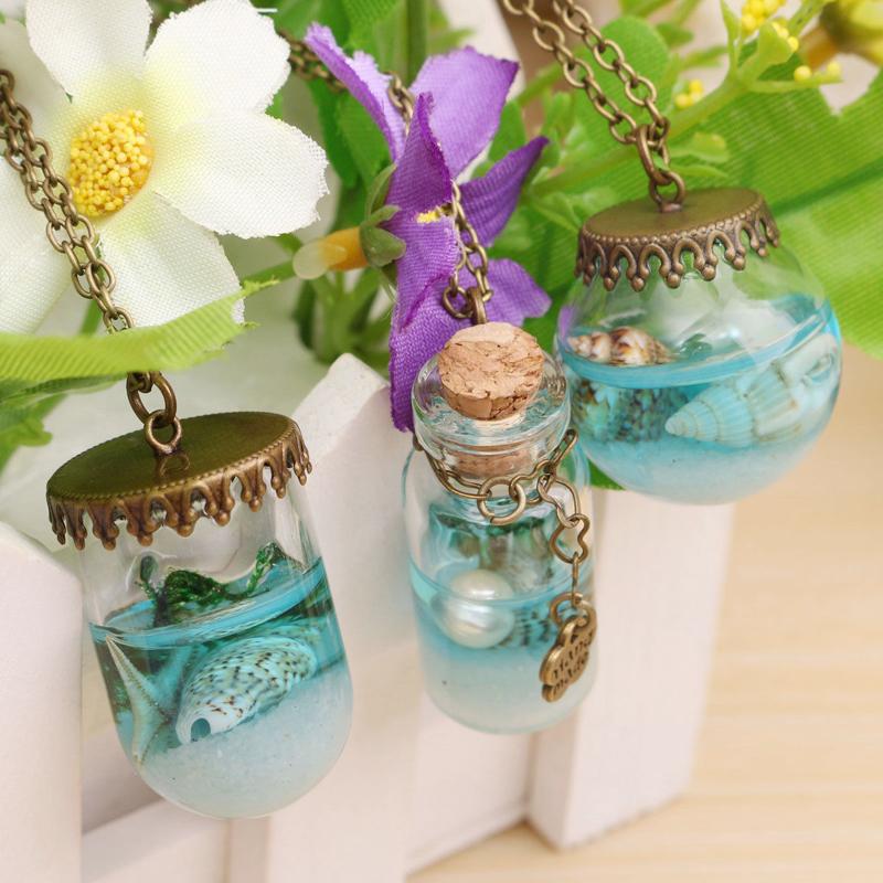 Ocean Drift Bottle Lucky Necklace - Floral Fawna