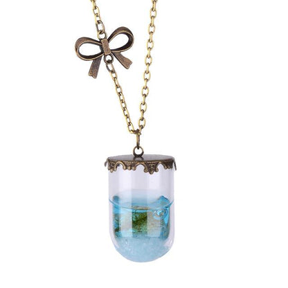 Ocean Drift Bottle Lucky Necklace - Floral Fawna