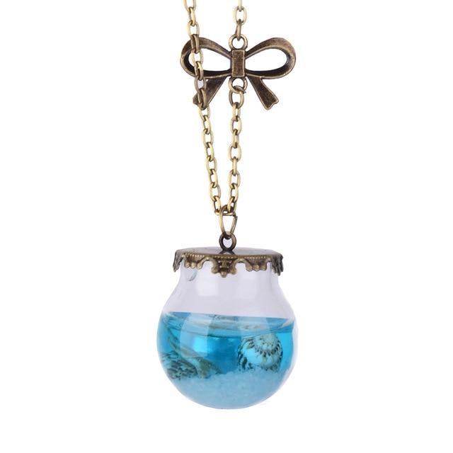 Ocean Drift Bottle Lucky Necklace - Floral Fawna