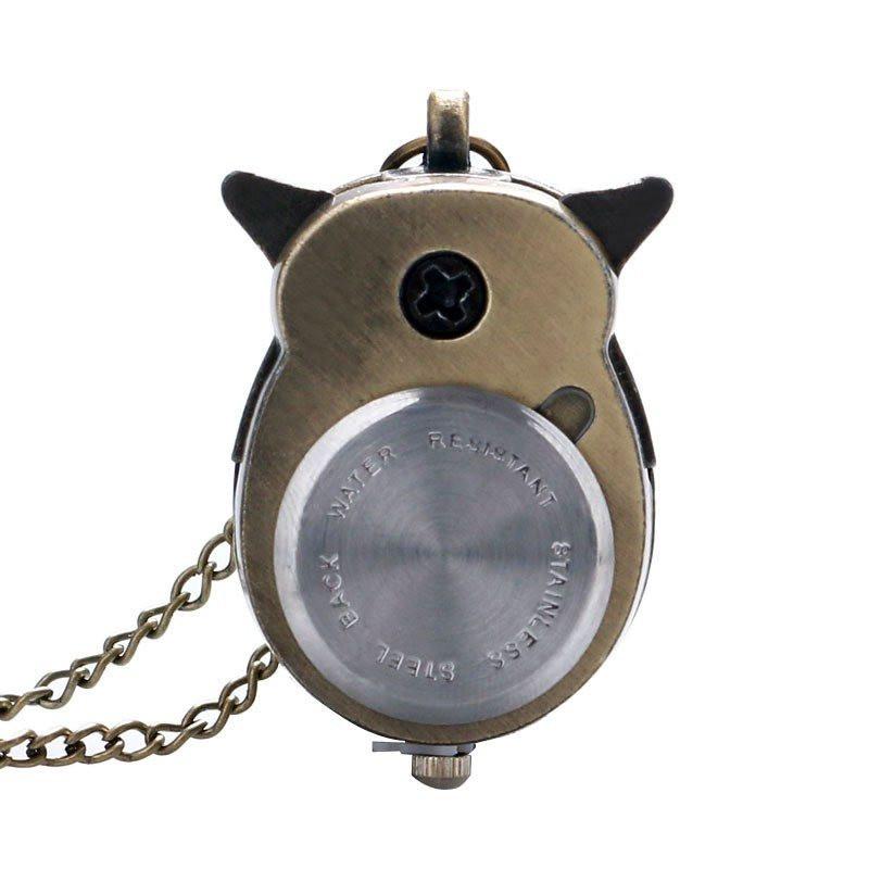 Owl Pocket Watch Long Necklace - Floral Fawna