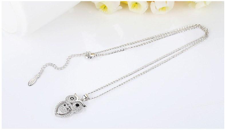 Owl White Gold Plated Necklace - Floral Fawna